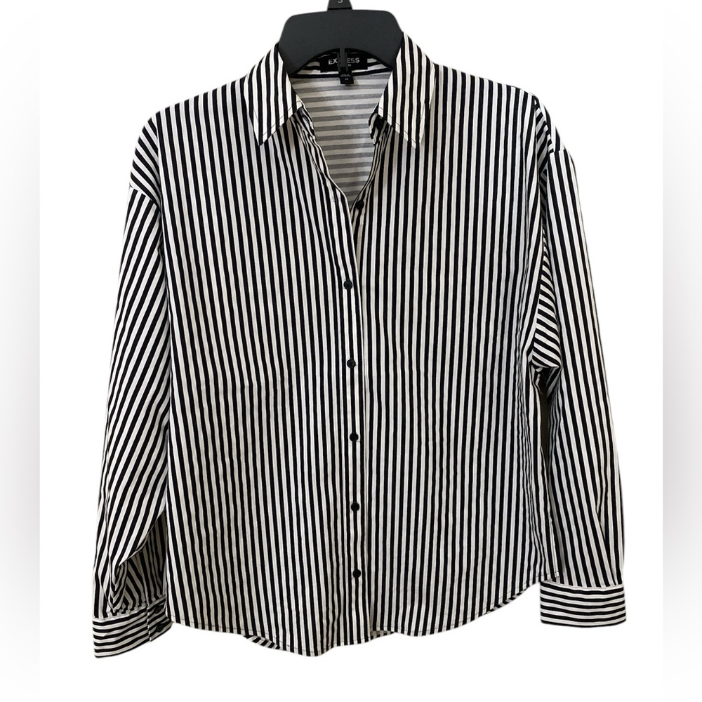 Express Boyfriend Stripped Button Down - image 2